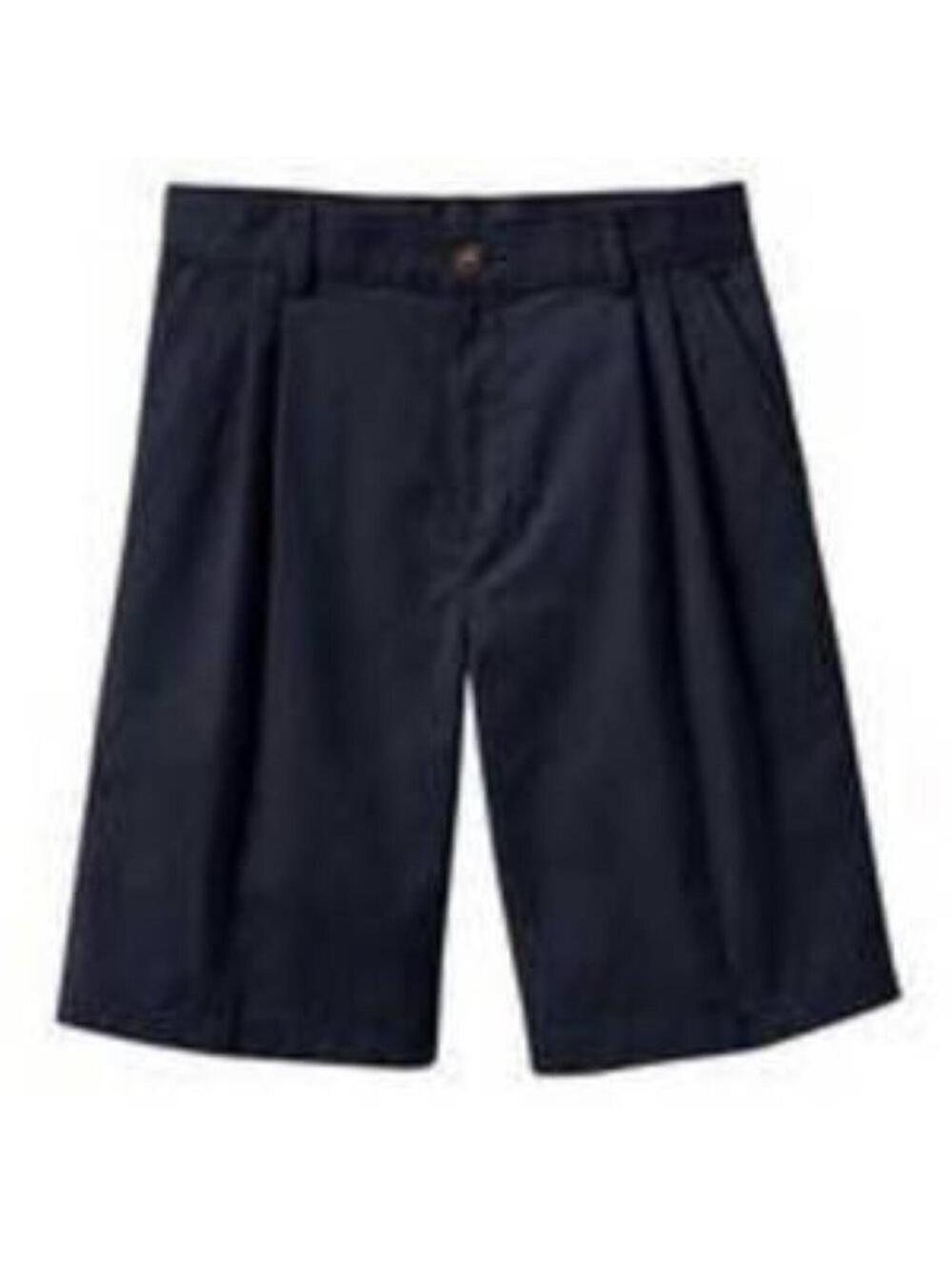 Boys School Shorts 12 Arrow Blue Pleated Twill Adjustable Waist